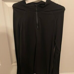 Fabletics Black Running 1/4 Zip with thumb hole